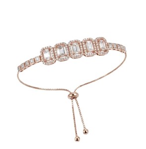 Fine DEF Color VS VVS Clarity IGI Certified Baguette & Round Lab Grown Diamond Bracelet 10K 14K 18K <b>Solid</b> <b>Gold</b> Wedding Bracelet - Product Image 1