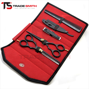 Kit de ciseaux de coiffure et rasoir pour <span class=keywords><strong>barbier</strong></span>, ensemble d'outils de coiffure de salon pour une coupe de précision - Product Image 5