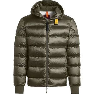 Chaqueta Acolchada con Capucha para Hombre, Color Oliva, Rellena de Plumón, Resistente al Viento, Informal, para Invierno, Corte Regular, Cierre de Cremallera, Color Sólido - Product Image 3