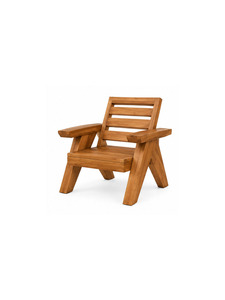 Fauteuil en teck massif avec dossier à lattes et accoudoirs larges, chaise longue moderne d'extérieur pour patio et jardin - Product Image 5