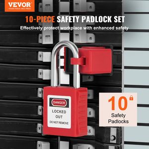 Set di lucchetti di sicurezza rossi 10 pz conformi a OSHA Set di 2 chiavi Per blocco kit di blocco elettrico - Product Image 2