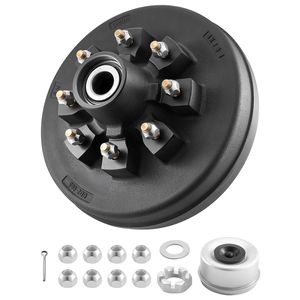 1 paquete de tambor de freno eléctrico para remolque, 8 orificios, círculo de pernos de 4 pulgadas, larga vida útil, para ejes de remolque de 7000 lb, tambor de freno duradero para - Product Image 1