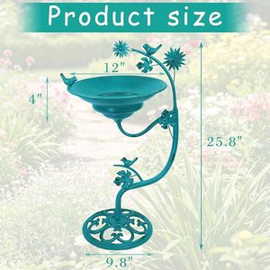 Baño para pájaros de hierro hecho a mano con etiqueta privada para patio, jardín y actividades decorativas de suministro de agua para aves. - Product Image 2