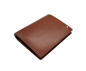 กระเป๋าสตางค์แบบพับสองตอน Castello Italian Unisex สำหรับใส่บัตรและเหรียญ ทำจากหนังแท้ ดีไซน์มินิมอล โลโก้ปั๊มนูน ปักลายธงชาติ  วัสดุโพลีเอสเตอร์แบบสั้น - Product Image 2