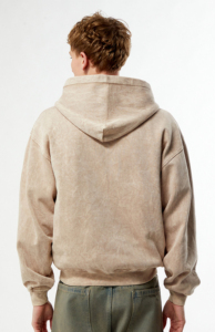 Sweat-shirt à capuche imprimé vintage pour homme, coupe oversize, en tissu écologique imperméable polyester/coton, épaules tombantes - Product Image 2