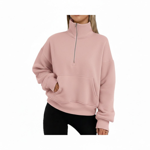 เสื้อสเวตเชิ้ตผู้หญิงแบบคอเต่า แขนยาว ทรงโอเวอร์ไซส์ ผ้าฟลีซ ผสมโพลีเอสเตอร์/คอตตอน ระบายอากาศได้ดี เป็นมิตรกับสิ่งแวดล้อม สำหรับฤดูหนาว - Product Image 6