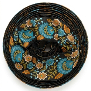 ริบบิ้นผ้าแจ็คการ์ดลายดอกไม้หลากสีขนาด 50 มม. จากนีลกามาล อินดัสทรีส์ สำหรับตกแต่งโบว์ เสื้อผ้า ชุดพื้นเมือง และของตกแต่งบ้าน - Product Image 2