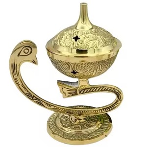 Brass Incense <b>Burner</b> Meditation Church Worship Prayer Room Decoration Use Incense <b>Burner</b> With Candle Holder Base - Product Image 6