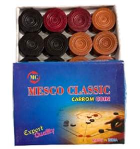 JR MS INDUSTRIES Miesco Classic Carrom Coin Set 8mm Pièces de jeu de société d'intérieur en bois, en boîte, Rouge, Noir, Marron, pour jeu de table - Product Image 4