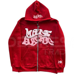 Sudadera de lana informal de invierno para hombre de algodón 100% con cremallera completa para capucha de manga larga teñida lisa - Product Image 1