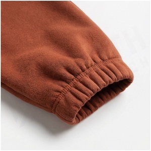 Unisex <b>Brown</b> Hooded Sweatshirt & <b>Jogger</b> Pants Set 100% Cotton Midweight Solid Color Casual Tracksuit Autumn Wear - Product Image 6