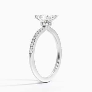 Anillo BOJ 041 con Corte Marquesa, Plata 925, Media Cobertura de Diamantes, 2ct, Color D, VVS1, Moissanita, Certificado GRA, Precio Bajo - Product Image 2