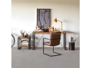 Table basse industrielle en bois de manguier massif avec cadre métallique, étagère en bois moderne à 2 niveaux pour salon et chambre 2026 - Product Image 4