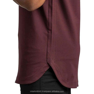 T-shirt de sport ajusté personnalisé pour homme avec ourlet superposé à fentes latérales en molleton 100 % coton, couleurs personnalisables - Product Image 5