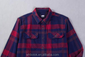 Wholesale Men's Autumn <b>Flannel</b> Yarn Dyed Eco-Friendly Anti-Wrinkle Breathable Outerwear Long-Sleeve 100% Cotton Shirt <b>Jackets</b> - Product Image 4