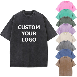 เสื้อยืดคอตตอนโอเวอร์ไซส์สไตล์วินเทจสำหรับผู้ชาย ย้อมสีแบบ Garment Dyed ซักแบบ Acid Wash หนัก 250 GSM ขายส่งแบบ OEM - Product Image 1