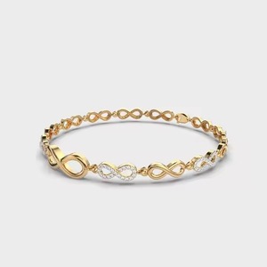 Moissanite Sparkling Diamond <b>Bracelet</b> High Quality 18K Yellow Gold Non-Fade Hip Hop Jewelry for Men and Women - Product Image 2