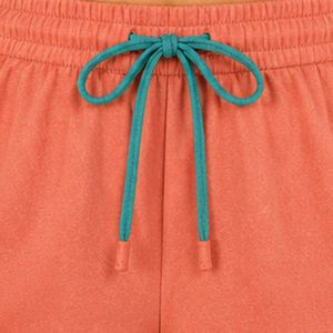 Turquoise And Coral Women Two Piece Shorts Set Square Neck Button <b>Top</b> Heart Print Casual Summer Cotton Lounge Wear Outfit Custom - Product Image 5