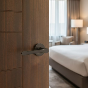 Ensemble de poignées de porte en acier inoxydable massif HI SAFE |   Cylindre de serrure de style moderne, grade ANSI 1, finition PVD plaqué zinc, entraxe 50 mm - Product Image 5