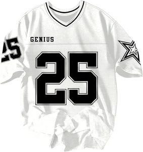 Camiseta Deportiva de Malla Personalizada Genius Negra de Fútbol Americano 25 con Parche de Estrella, Tipo de Tejido 100% Poliéster - Product Image 5