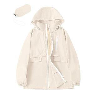Rain Jacket Women with Hooded Lightweight Waterproof <b>Raincoats</b> Packable Zipper Pockets Windbreakers Outdoor Travel Casual - Product Image 1