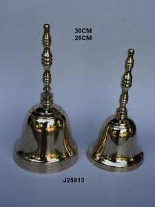 BB008 Sonnette à main moderne en laiton gravé motif floral, couleur blanc poli uni, nouvelle arrivée, décoration intérieure, sonnette de dîner - Product Image 3