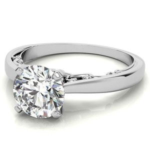 Anillo de Compromiso de Moissanita con Corte Redondo para Ella, Plata de Ley 925, Chapado en Oro Blanco, Anillo de Boda de Lujo, Regalo de Aniversario - Product Image 1