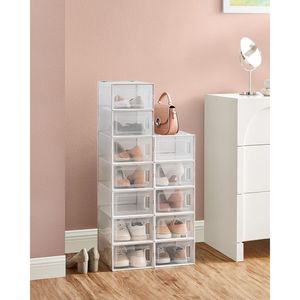 Set di 12 Scatole Impilabili Trasparenti per Scarpe, 13,1 X 9,1 X 5,6 Pollici, Contenitori Trasparenti per Sneaker da Armadio - Product Image 2