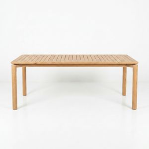 Teak Slatted Dining <b>Table</b> <b>Outdoor</b> Hotel Resort Restaurant Hospitality Project Contract Furniture Manufacturer Indonesia OEM B2B - Product Image 2