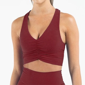 Seamless Yoga Back Sports <b>Bra</b> High Impact Shockproof Gathered Comfortable Breathable Workout Fitness Yoga Plus Size Sports <b>Bra</b> - Product Image 1