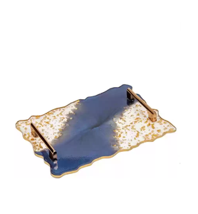 Plateau de service décoratif en résine artisanale de haute qualité, personnalisable en couleur et en forme, pour la maison et les restaurants - Product Image 6