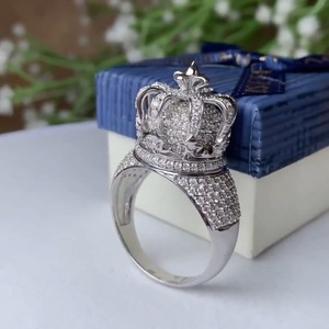 Personalized Custom 925 Sterling <b>Silver</b> <b>Rings</b> VVS Diamond Pave <b>Set</b> Vintage Wedding Party Gift Men's Engagement Diamond <b>Ring</b> - Product Image 5