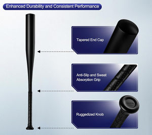 Bate de Entrenamiento de Béisbol - Alto Rendimiento - Estructura de 1 Pieza - Longitud Personalizable - Diseño Versátil para Práctica de Bateo de Softbol - Hierro - Product Image 3