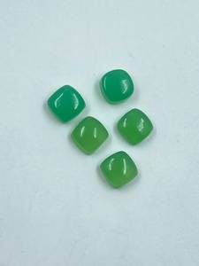 Pierre précieuse Chryoprase naturelle en forme de coussin, 5 pièces, 6,18 carats, 6x6MM, pour la fabrication de bijoux - Product Image 1