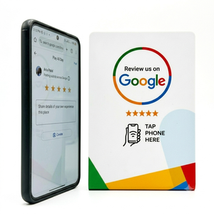 แท่นวางรีวิว NFC Google แบบตั้งโต๊ะ PVC สำหรับแสดงรีวิว แสดงคะแนนรีวิวของลูกค้า และการเข้าถึงแบบไร้สัมผัส - Product Image 2