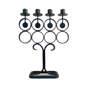 Bougeoir en fer noir fait à la main Nouveau design pour la cérémonie d'événements Candélabres décoratifs Autres bougeoirs Bocaux à bougies inclus - Product Image 1