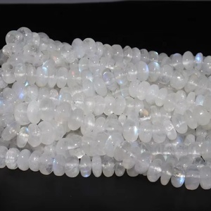 AAA Natural <b>Rainbow</b> Moonstone 6-7 mm Smooth Rondelle Beads 16 Inches Plain Strands for Jewelry Making At Wholesale Price - Product Image 1