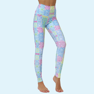 <b>Women</b> Yoga Sets High Quality Spandex/Nylon Solid Fabric High Elastic Waist Breathable Full Length Yoga <b>Leggings</b> Pants for - Product Image 4