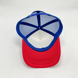 Custom High Quality Logo Embroidered Patch Unisex Summer 5 Panel Blank Foam Trucker Mesh <b>Hat</b> Cap for Men Women Kids - Product Image 3