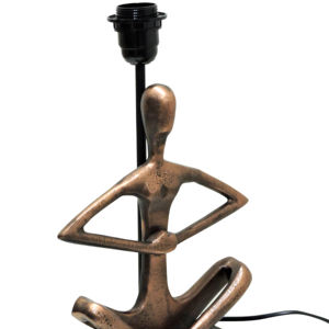Lampe de table abstraite Yoga Man - Figurine en aluminium finition bronze antique avec base noire pour la décoration zen de la maison et du bureau - Product Image 1