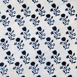 Wholesale Sanganeri Floral Block Printed Cotton Fabric Lightweight Soft <b>White</b> Running Material Bag Handmade Cover Boys' Shirts - Product Image 2