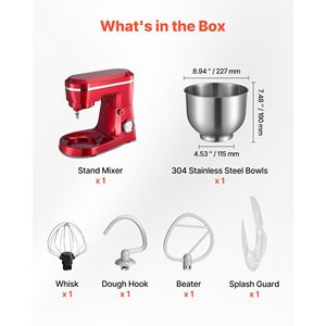 Robot pâtissier électrique 300W, 6 litres, avec 10 vitesses, tête inclinable, bol en acier inoxydable, pour pétrir la pâte et les aliments - Product Image 3