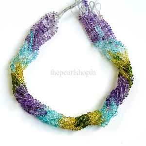 ลูกปัดพลอยหลากสีทรงกระดุมขนาด 4-5 มม. อะความารีน อเมทิสต์ เพอริดอท ซิทริน สำหรับทำเครื่องประดับ ลูกปัดพลอยแบบเส้น ขายส่ง - Product Image 1