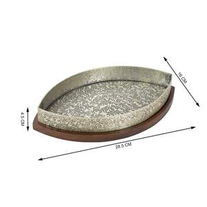 Handmade Wooden Serving Tray with Enamel Coating Multipurpose Decorative for Kitchen Dining <b>Table</b> <b>Coffee</b> <b>Table</b> - Product Image 2