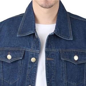 Men's for Denim Jacket Casual Button Front Solid Color Regular Fit Autumn Winter Windproof Eco-Friendly 100% Cotton Washable - Product Image 4