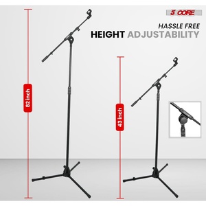Support de microphone 5 tiges, 2 pièces, réglable, 82 pouces, avec bras télescopique en métal de 180 degrés - Product Image 2