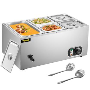 Scaldabagno elettrico commerciale 110V tavolo a vapore da 1500W 13.7 da un quarto di capacità 15cm/6 pollici a bagna profonda 5-Pan per la ristorazione - Product Image 1
