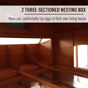 Pollaio in Legno Grande da 136,5 Pollici, Gabbia Deluxe per Conigli con Chiusura di Sicurezza, Recinto per Galline e Conigli da Giardino con Nido - Product Image 6