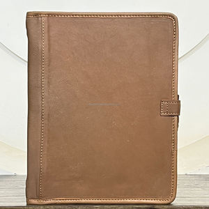 Porte-documents en cuir de vachette véritable avec fermeture éclair, organiseur à anneaux, bloc-notes et organiseur professionnel – Vente en gros - Product Image 5