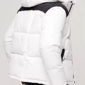 Blouson matelassé coupe-vent à capuche pour homme - Écologique, léger, résistant à l'eau, tissé, fermeture éclair, logo frontal, idéal pour l'hiver - Product Image 4